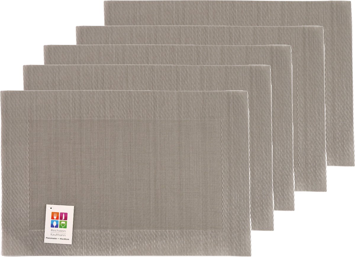 Placemats Hampton - 10x - taupe - PVC - 30 x 45 cm