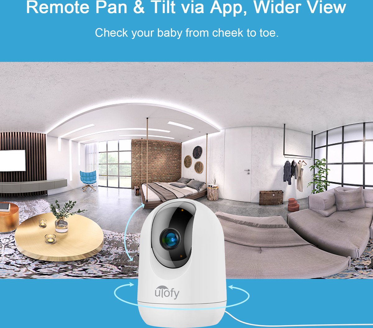 Cloudedge Wifi Beveiligingscamera Babyfoon met Camera - Met Gratis App - 1080P - Bidirectionele Audio - Super IR Nachtzicht - Bewegingsdetectie - Wit