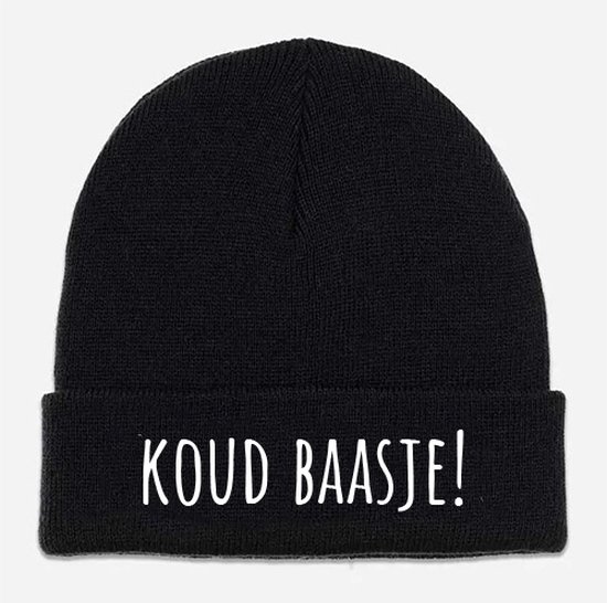 Muts koud baasje - Beanie - Winter - Heren - Dames - One-size - Acryl - zwart