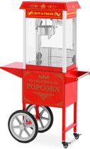 Royal Catering Popcornmachine met trolley - Retro design - 150 / 180 °C - rood - Koninklijke Horeca