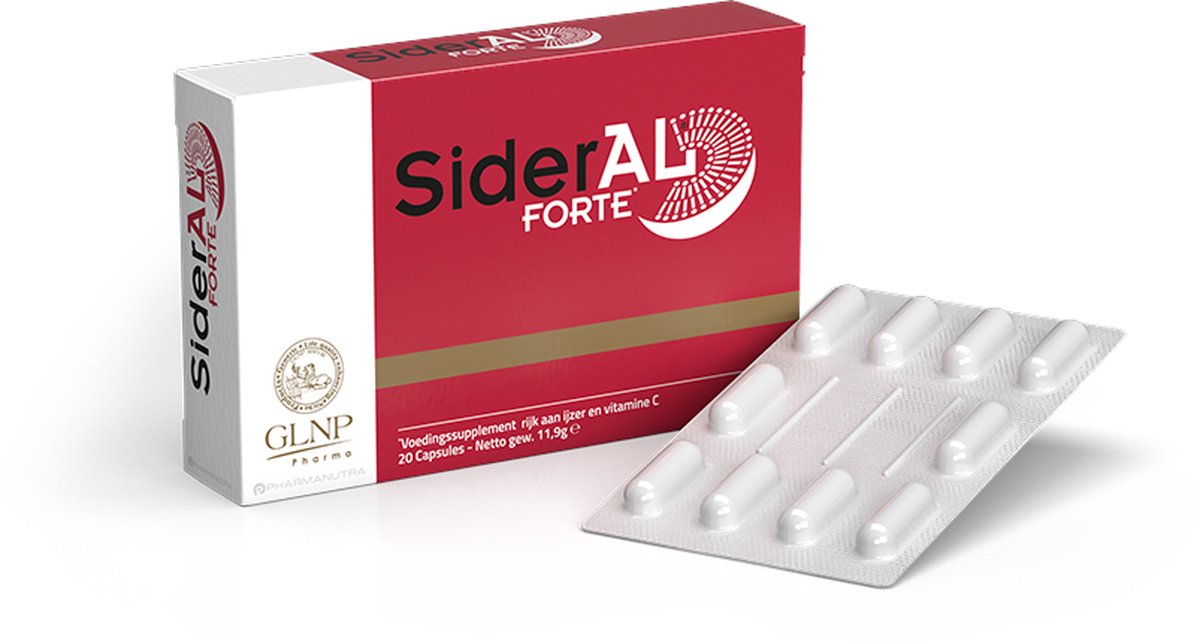 Goedkoopste SiderAL® Forte - Voedingssupplement met 30mg Sucrosomiaal®- ijzer / capsule