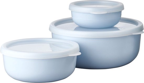 Mepal - Lumina magnetrondoos bewaardozen met deksel voor voedsel geschikt voor koelkast vriezer stoomoven magnetron en vaatwasser bewaarkommen voor keuken kom met deksel 3000 ml blauw (Nordic blue