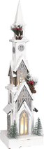 House of Seasons Huis Decoratief Object - 16x14x63 cm - Hout - Wit