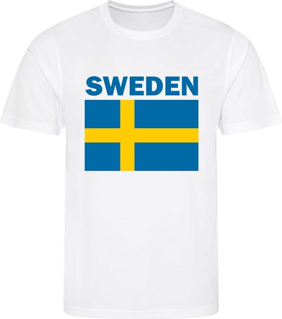 Zweden - Sweden - T-shirt Wit - Voetbalshirt - Maat: