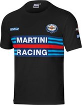 T-Shirt met Korte Mouwen Sparco MARTINI RACING Zwart Maat M