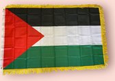 VlagDirect - Luxe Palestijnse vlag - Luxe Palestina vlag - 90 x 150 cm - Franjes.