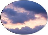 Dibond Ovaal - Wolken met Roze Lucht - 40x30 cm Foto op Ovaal (Met Ophangsysteem)