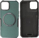 Hoesje Geschikt voor de iPhone 14 - Schokbestendige Telefoonhoesje Geschikt voor MagSafe - Donker Groen