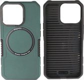 Hoesje Geschikt voor de iPhone 13 Pro - Schokbestendige Telefoonhoesje Geschikt voor MagSafe - Donker Groen