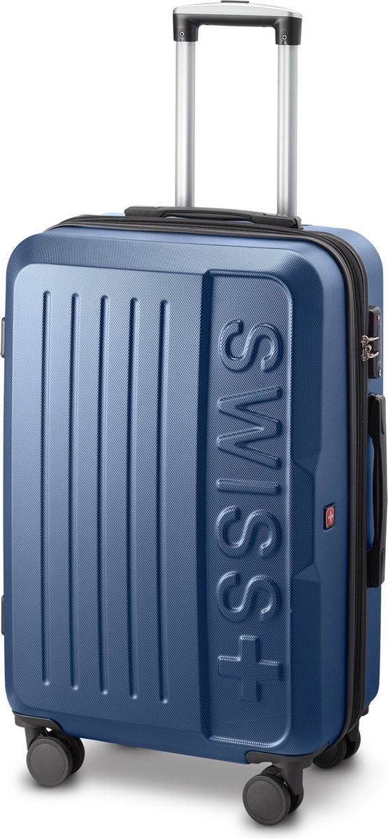 Swiss - Lausanne - Reiskoffer 68 cm - 4 Wielen - Expandable - TSA-cijferslot - Blauw