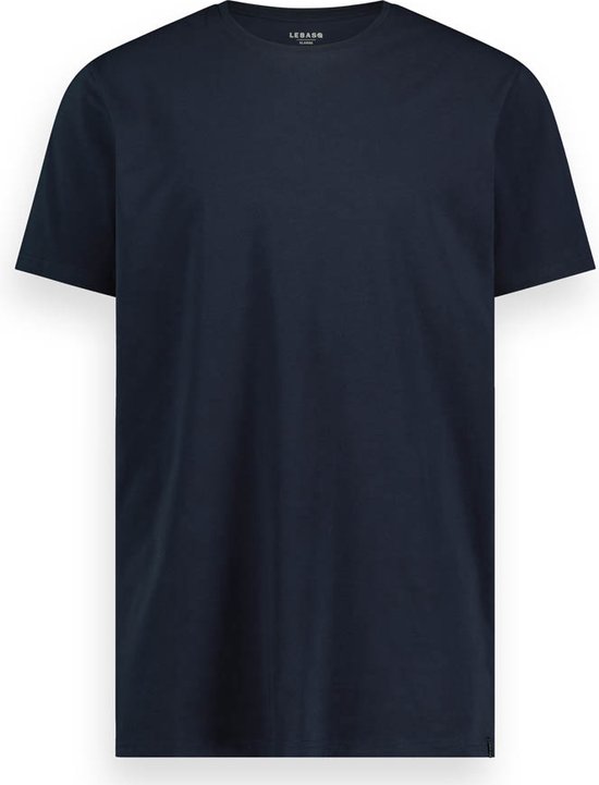 LebasQ - T-shirt Miles pour hommes - Lot de 3 - avec col rond - Extra long - Convient comme sous-vêtement - Blauw - L - Katoen