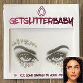 GetGlitterBaby® - Glitter Face Jewels / Festival Glitters / Strass Glitter Sterretjes Steentjes / Plak Diamantjes voor Gezicht / Rhinestones - Zilver / Diamond
