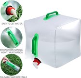 Borvat® | Watertank | FlexiTank | opvouwbaar | draagbaar | transparant | duurzaam | grote capaciteit | voor camping | picknick | 20 l | AquaCaddy | EcoTank | ClearFlow | Transtank