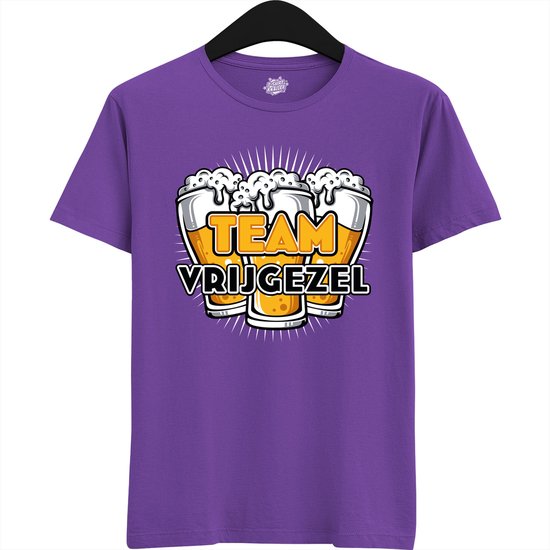 Team Vrijgezel | Vrijgezellenfeest Cadeau Man - Groom To Be Bachelor Party - Grappig Bruiloft En Bruidegom Bier Shirt - T-Shirt - Unisex - Dark Purple - Maat 3XL