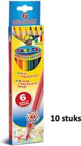 Carioca Hexagonal Multi colour crayon - 60 crayons - 10 paquets de 6 crayons