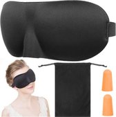 3D Ergonomisch Slaapmasker - Traagschuim - Oogmasker - Slaapbril - Nachtmasker- Blinddoek - 100% Verduisterend - Nachtmasker - Unisex - Zwart - Incl. Oordopjes en Luxe Opbergzakje