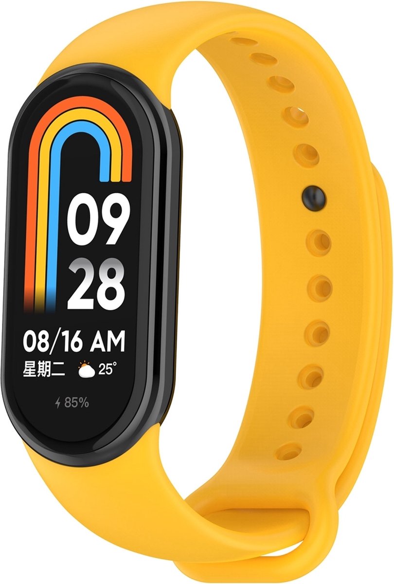 By Qubix - Siliconen bandje - Geel - Geschikt voor Xiaomi Smart Band 8 / 9 / 10