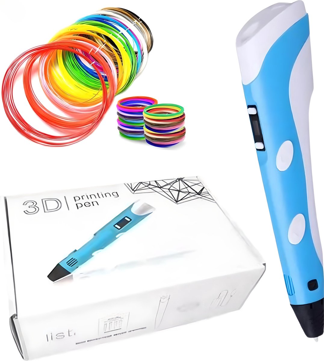 Stylo 3D pour enfants, stylo créatif d'impression et de dessin amélioré,  avec des recharges de filament PLA 12 couleurs et un chargeur (rose)