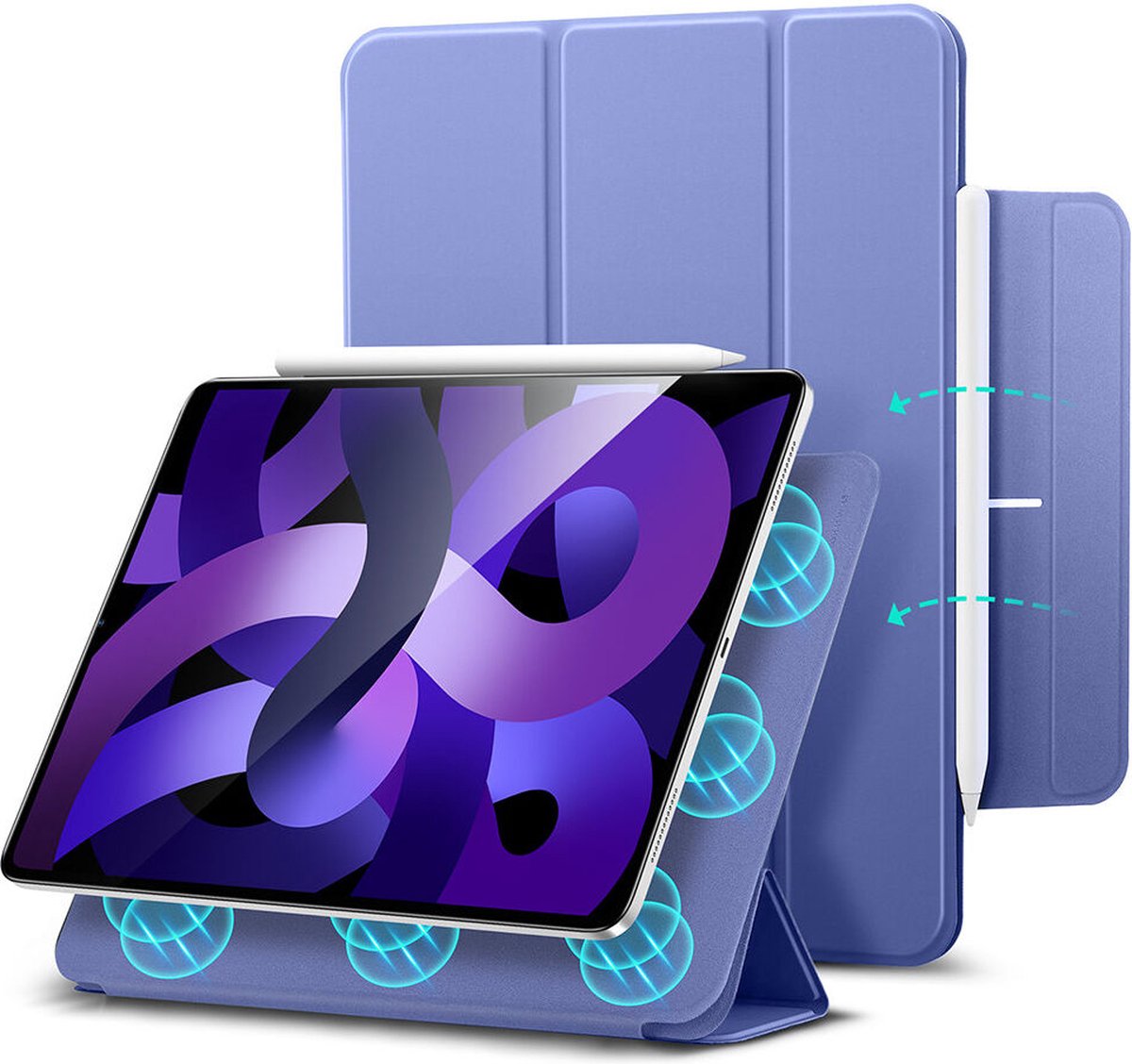 ESR Rebound Magnetic Tri-Fold Hoes Paars Geschikt voor Apple iPad Air 2020 / 2022