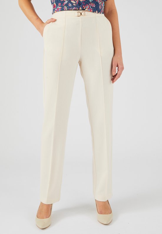 Damart - Stretchbroek met fantasiegesp, pull-on model - Dames - Beige - 50