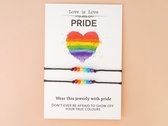 Pride - armbanden set - regenboog - duo - kralenarmband - setje van 2 stuks - Gift - LGBTQ - Gaypride - love is love wish - Equality - Diversity
