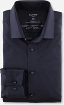 OLYMP Luxor modern fit overhemd 24/7 - mouwlengte 7 - marine blauw - Strijkvriendelijk - Boordmaat: 41