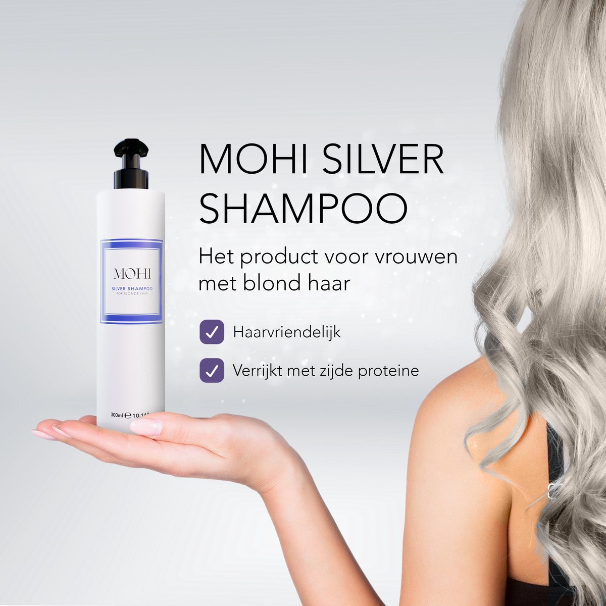 MOHI Silver Shampoo 300ml - Zilvershampoo - voor Blond & Geblondeerd Haar -  Parabenenvrij | bol