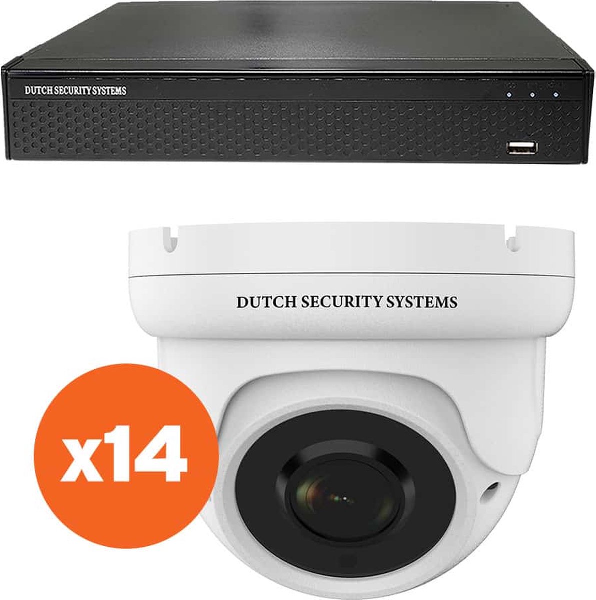 Camerabeveiliging 2K QHD - Sony 5MP - Set 14x Dome - Wit - Buiten & Binnen - Met Nachtzicht - Incl. Recorder & App