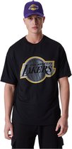 New Era Nba Os Outline Mesh Los Angeles Lakers T-shirt Met Korte Mouwen Zwart L Man