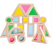 Sensorisch speelgoed | 24 stuks | houten blokken | Bouwen | Kinderspeelgoed | Baby | open einde speelgoed | montessori speelgoed | houten blokken
