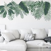 Stickerkamer® Tropische decoratieve groene botanische strook muursticker| Planten Bladeren | muurdecoratie| woonkamer | slaapkamer | huis inrichting stickers