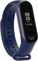 Siliconen Smartwatch bandje - Geschikt voor Xiaomi Mi band 3 / 4 siliconen bandje - donkerblauw - Strap-it Horlogeband / Polsband / Armband