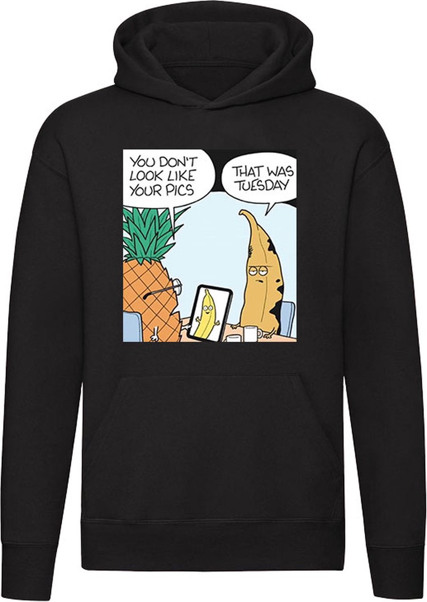 Oude foto Hoodie - banaan - ananas - humor - grappig - trui - sweater - capuchon