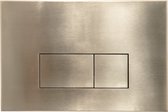 QeramiQ Push Metal Bedieningsplaat - voor Geberit UP320 inbouwreservoir - dualflush - rechthoekige knoppen - metaal goud geborsteld