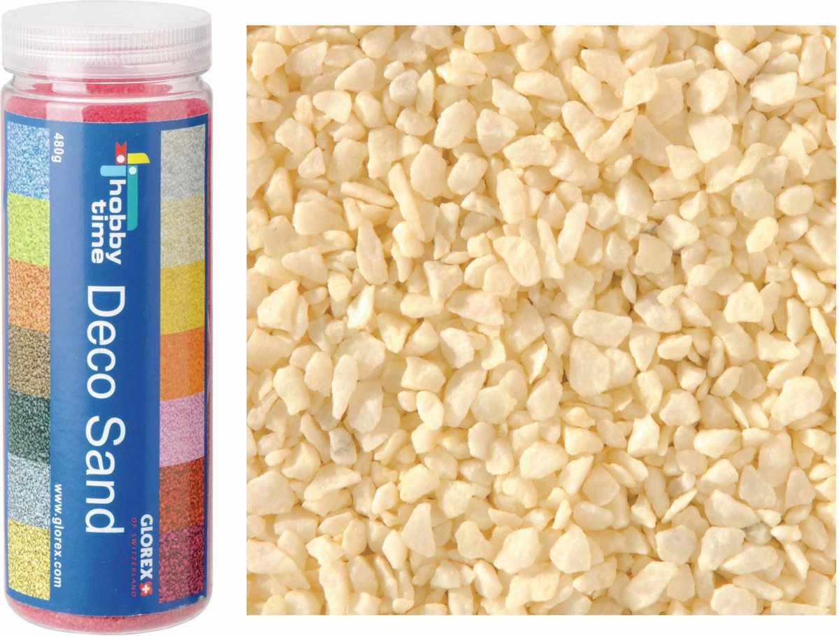 Decoratie zand/kiezels - 2x - creme - 500gr - zandkorrels - mini steentjes - 2 tot 6 mm