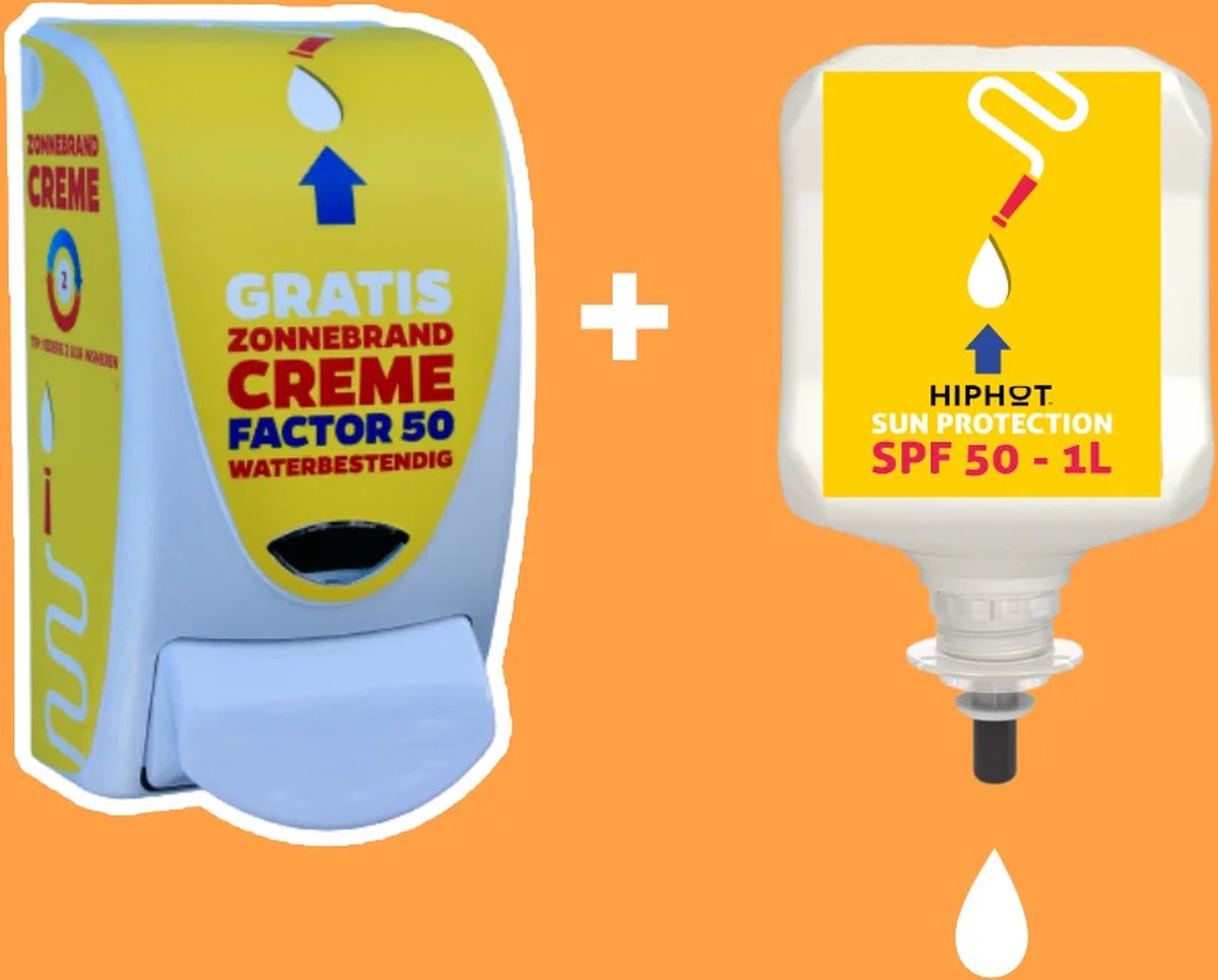 HIPHOT Coole zonnebrandcrème dispenser Nederlands 1 liter zonnebrandcrème factor 50