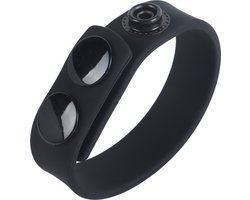Banoch | Cockring verstelbaar met drukknopen | zwart siliconen | max Ø 5 cm | penisring