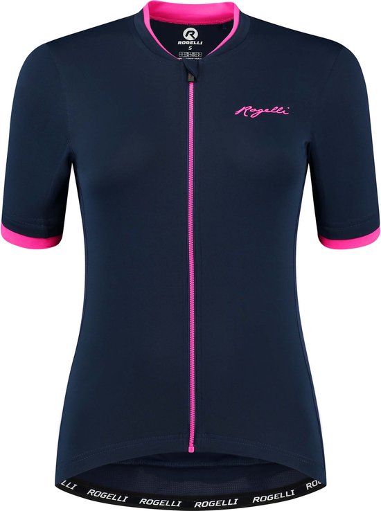 Rogelli Essential Fietsshirt - Korte Mouwen - Dames - Blauw, Roze - Maat M