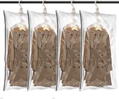 Hangende vacuümzakken voor kleding, 4 verpakkingen (105 x 70 cm), vacuümzakken, kleding voor pakken, mantels, jassen, 80% ruimtebesparend, kledingkastorganizer, vaccumzakken, kleding