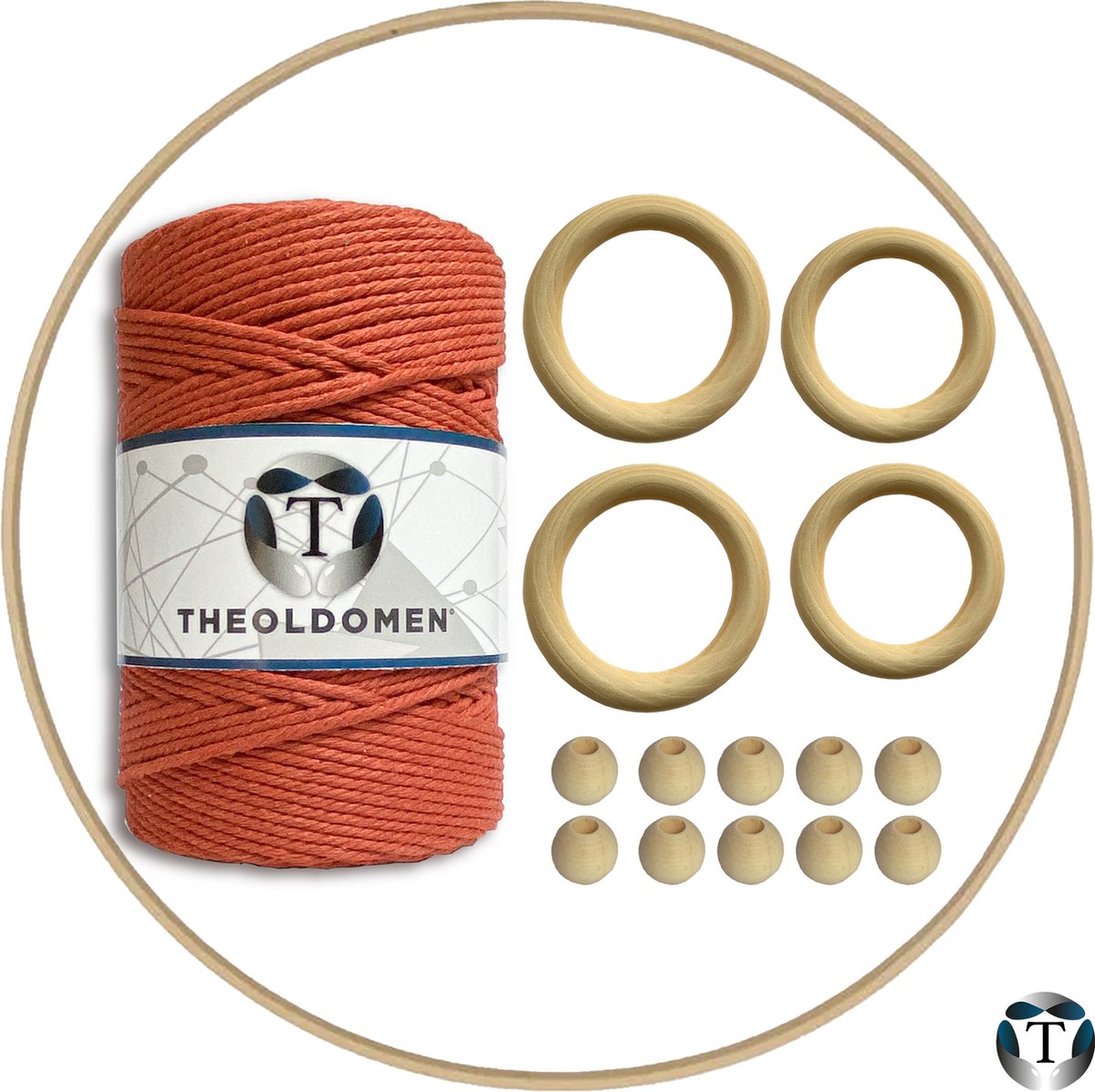 Macramé Pakket | 200 METER | Rust | Starter Set | Ringen | Kralen | Hout | Macramé Touw | 3mm | 100% Katoen | Macramé | Decoratie | DIY | Doe Het Zelf | Wandkleed | Dromenvanger | Plantenhanger | Tassen | TheOldOmen |