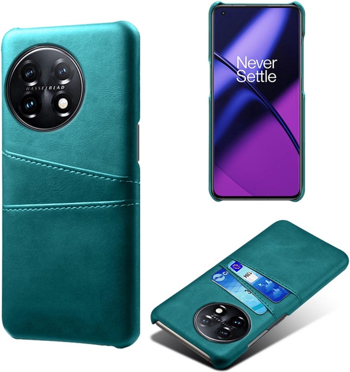 Back Cover met Opbergvakjes + PMMA Screenprotector voor OnePlus 11 _ Groen