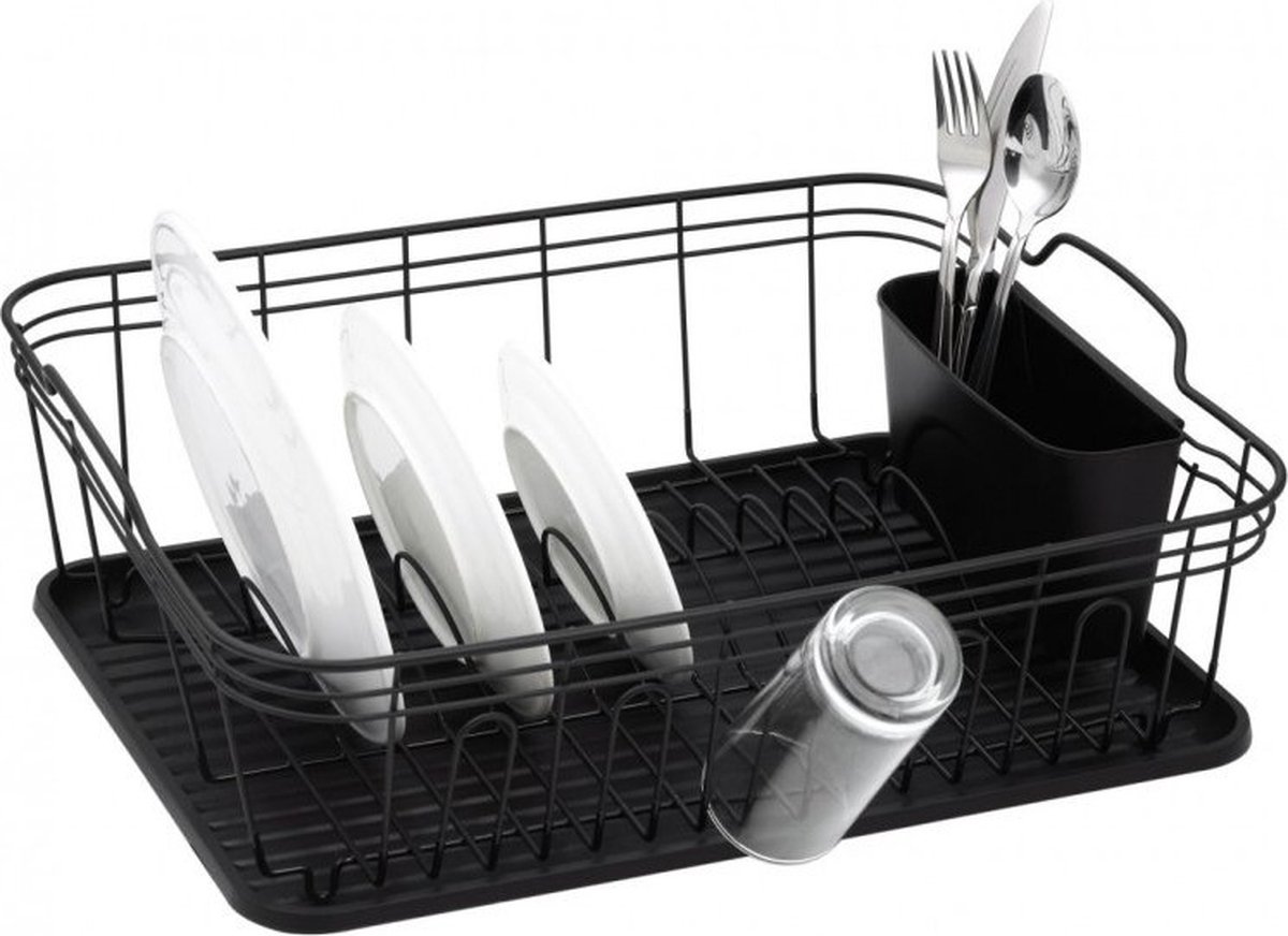 Goedkoopste Kinghoff 1354 - Afdruiprek - Afwasdroger - Droogrek - Zwart