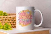 Mok Teacher Squad - Teacher - job - i love my job - Coffe - Docent - Gift - Red - cadeau - Teach