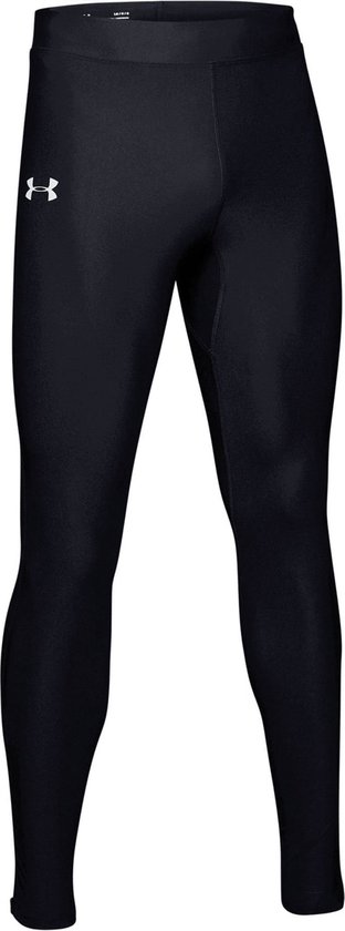 Zwarte Under Armour tight met zilveren Under Armour logo op de linkerheup.