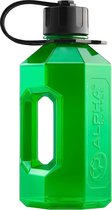 Alpha fles XL 1,6 liter waterfles -1600 ML BPA-vrije waterfles met lekvrije Alpha seal -1,6 L waterflessen voor gemakkelijke hydratatie-groen
