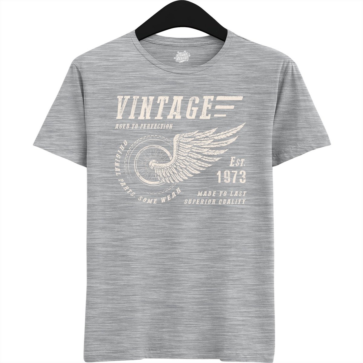 A Vintage Motorcycle Addict Est 1983 | Retro Verjaardag Motor Cadeau Shirt - T-Shirt - Unisex - Heather Grey - Maat M