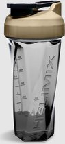 Helimix Vortex Shaker Cup Cuir Beige - Geen boule de mélange ou fouet requis - Meilleure tasse de fitness portable pour pré-entraînement Whey Protein - Mélange des cocktails, des smoothies et des shakes - La bouteille d'eau passe au lave-vaisselle