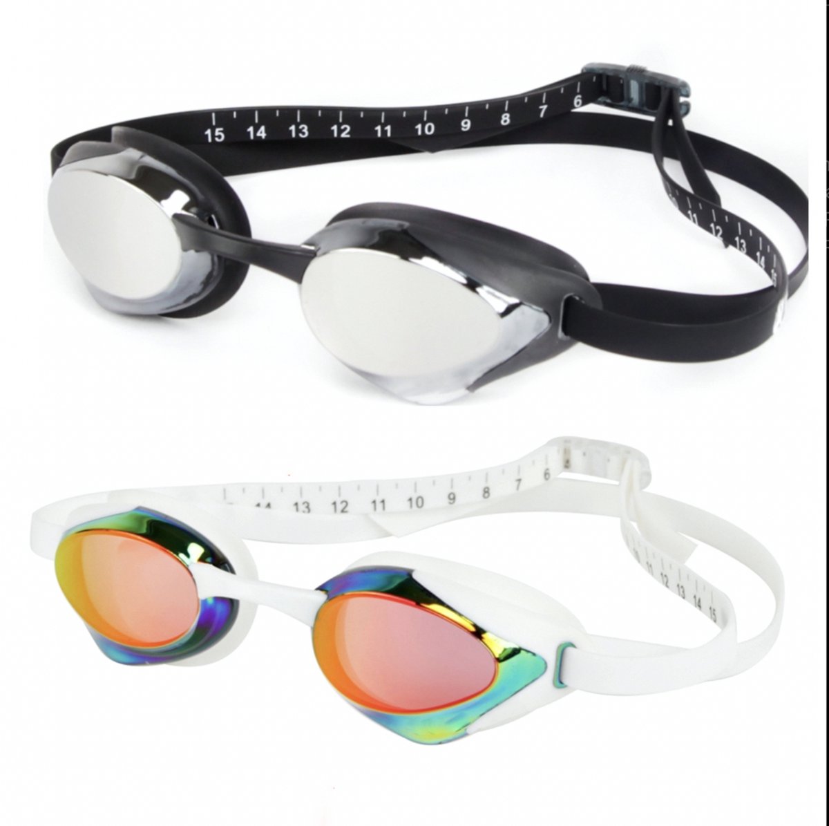 PEAKS Orca Zwembril met Verwisselbare Neusbrug - zwembril - wit