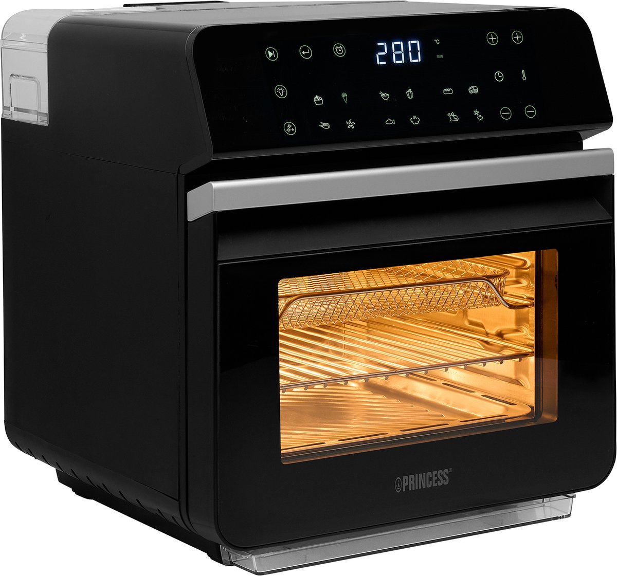 Afbeelding 2 van Princess Steam Airfryer Oven 182085 - Heteluchtfriteuse - Stoomfunctie - Groot 10 liter - 12 voorgeprogrammeerde programma's - Inclusief airfry-rek, bakplaat en grillrooster - Zwart