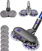 Elektrische Mop Dweil voor Dyson Steelstofzuiger - Mondstuk Accessoires Opzetstuk & Dweilsysteem voor V7 / V8 / V10 / V11 / V15 series - Vloerwisser en Vloermop - Nat & Droog - Inclusief 8 dweilmops